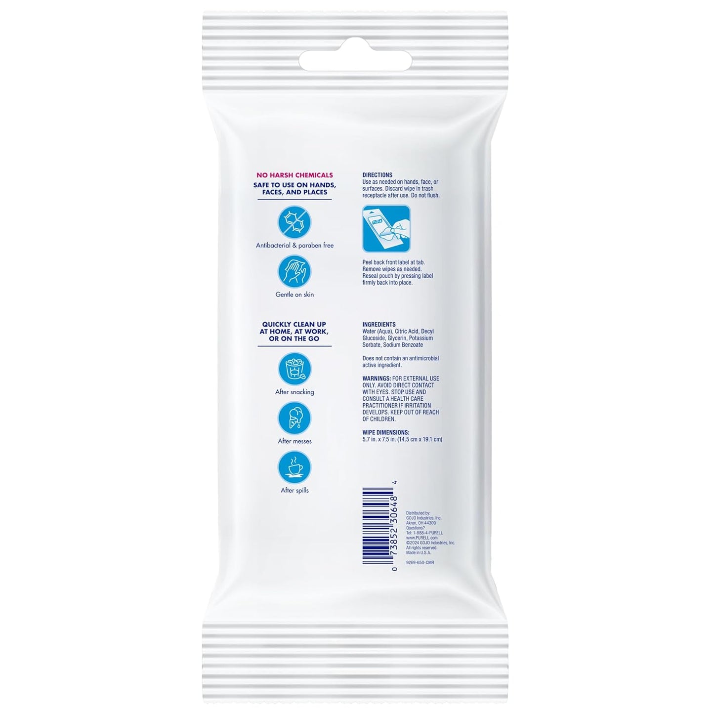 PURELL Clean & Go Cleaning Wipes, Skin and Surface, Fresh Scent, 20 Count Travel Pack (Pack of 12), 9269-12-CMR