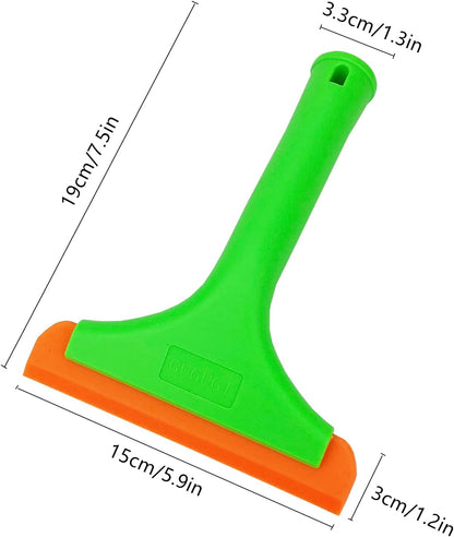 Super Flexible Silicone Squeegee, Auto Water Blade, Water Wiper, Shower Squeegee, 5.9'' Blade and 7.5'' Long Handle, for Car Windshield, Window, Mirror, Glass Door