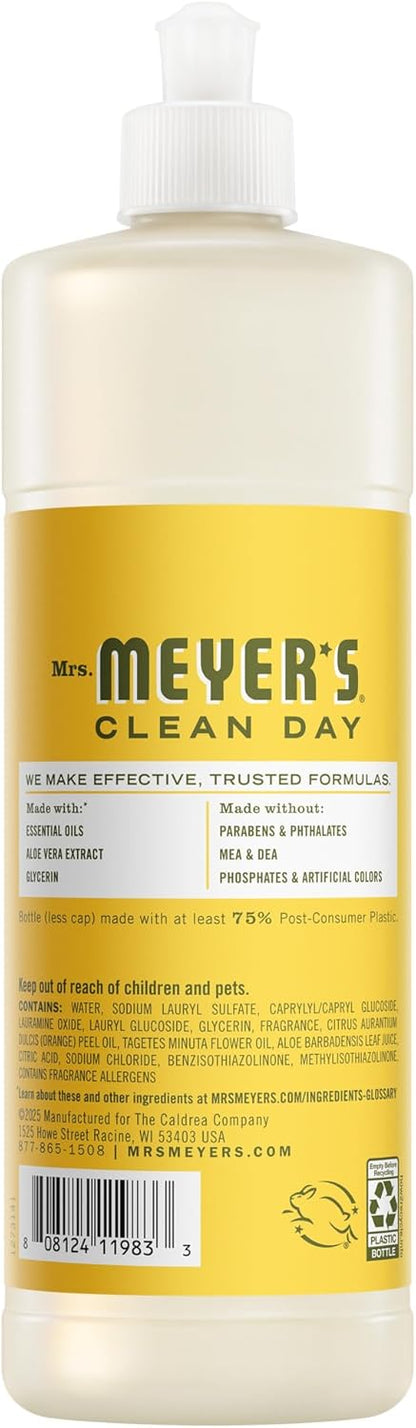 Mrs. MEYER'S CLEAN DAY Liquid Dish Soap, Blueberry Scent, 16 Fl Oz Bottle - 3 Pack