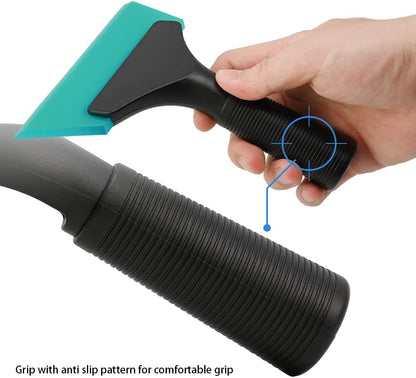 FOSHIO Small Squeegee with 5 Inch Dark Blue Rubber Blade Mini Wiper Window Tinting Tools for Mirror Glass Window Cleaner with Non-Slip Handle, 2 Pack