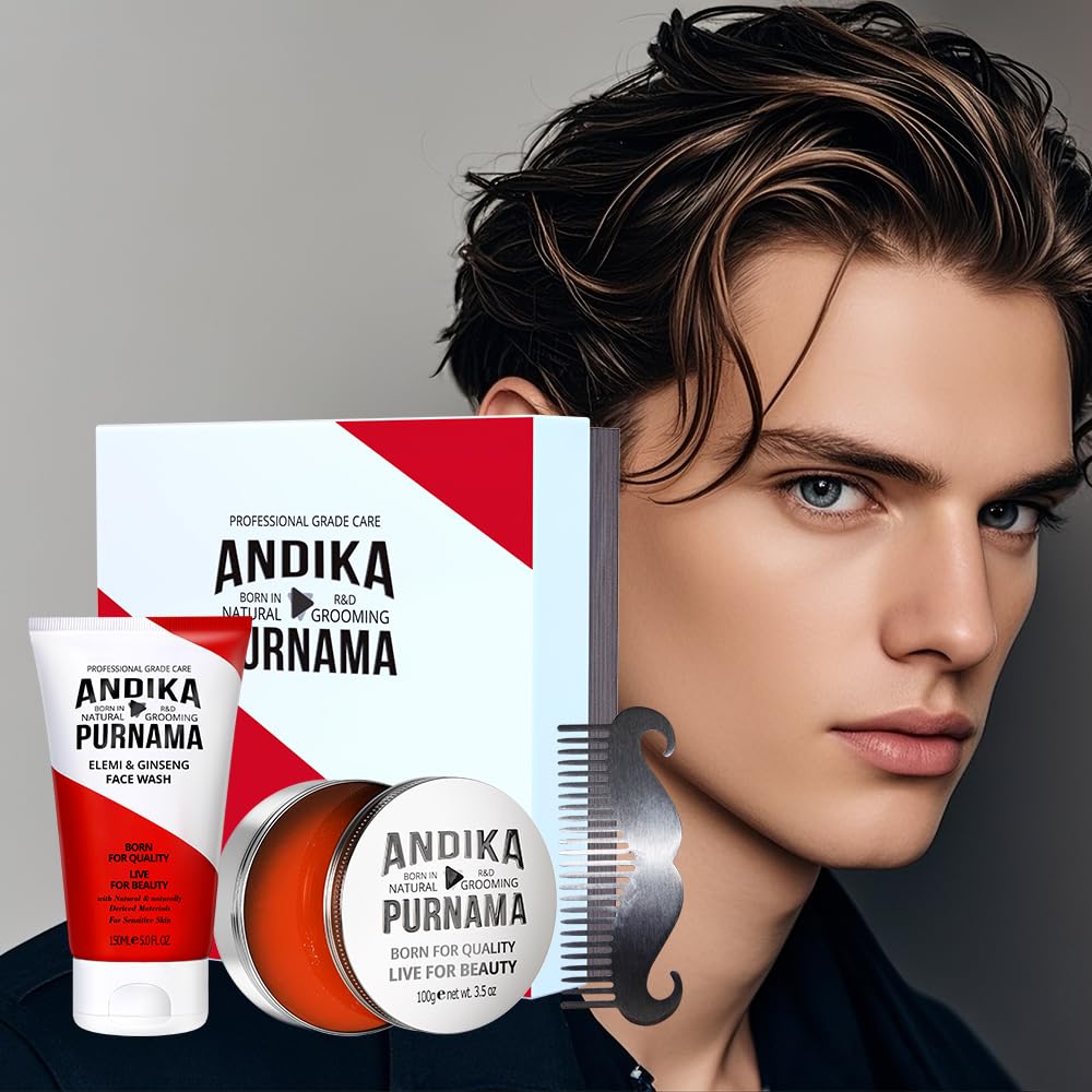 ASDToTio Basic Skin Care Set for Men – Hydrating Face Wash with Hair Styling Paste, 2-Piece Gift Kit for All Skin, Gentle Daily Cleanser & Texturizing Paste, Men’s Grooming Essentials