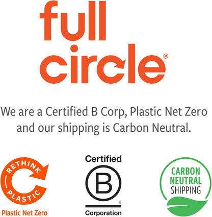 Full Circle Clean Ocean Mini Dustpan and Brush Set, Compact Broom for Cleaning Home, Office Desktop, Kitchen, and Car, Sustainably Made 100% from Recycled Ghost Fishing Nets