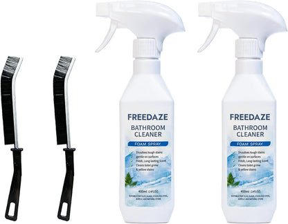 Bathroom Cleaner Foam Spray (400ml) - Spray, Wait & Scrub for Hard Water Stains, Mold, Rust & Soap Scum | Free Cleaning Brush Included (1 PACK)