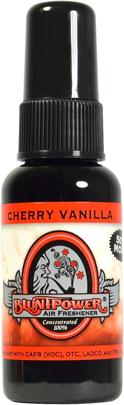 BluntPower Oil Based Concentrated Air Freshener and Oil for Diffuser - Air Freshener Spray For Room, Car, Bathroom - Concentrated Room Deodorizer & Odor Eliminator Spray - Cherry 1.5oz. (3 Pack)