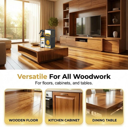 2026 Upgrade Natural Beeswax Care Spray Restorer, Beeswax Wood Polish Essential Oil Wax, Bees Wax Furniture Polish & Cleaner Spray for Wooden Product Floor (1 Set)