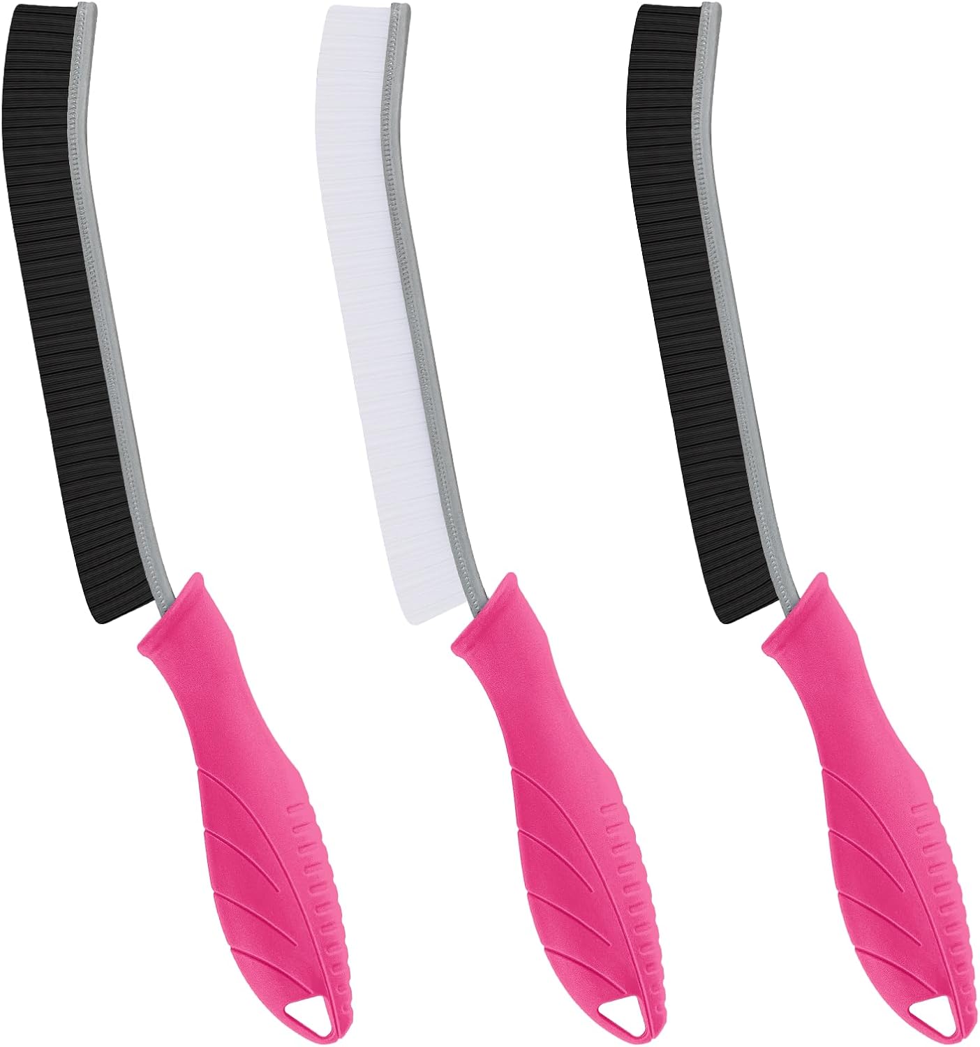 FOOGWEE Hard Bristle Crevice Cleaning Brush - Cleaning Tools for Household Use, Multifunctional Gap Cleaning Supplies for Kitchen, Bathroom, Toilet, Window, Vehicle, Faucets, Grout, Home (Black)