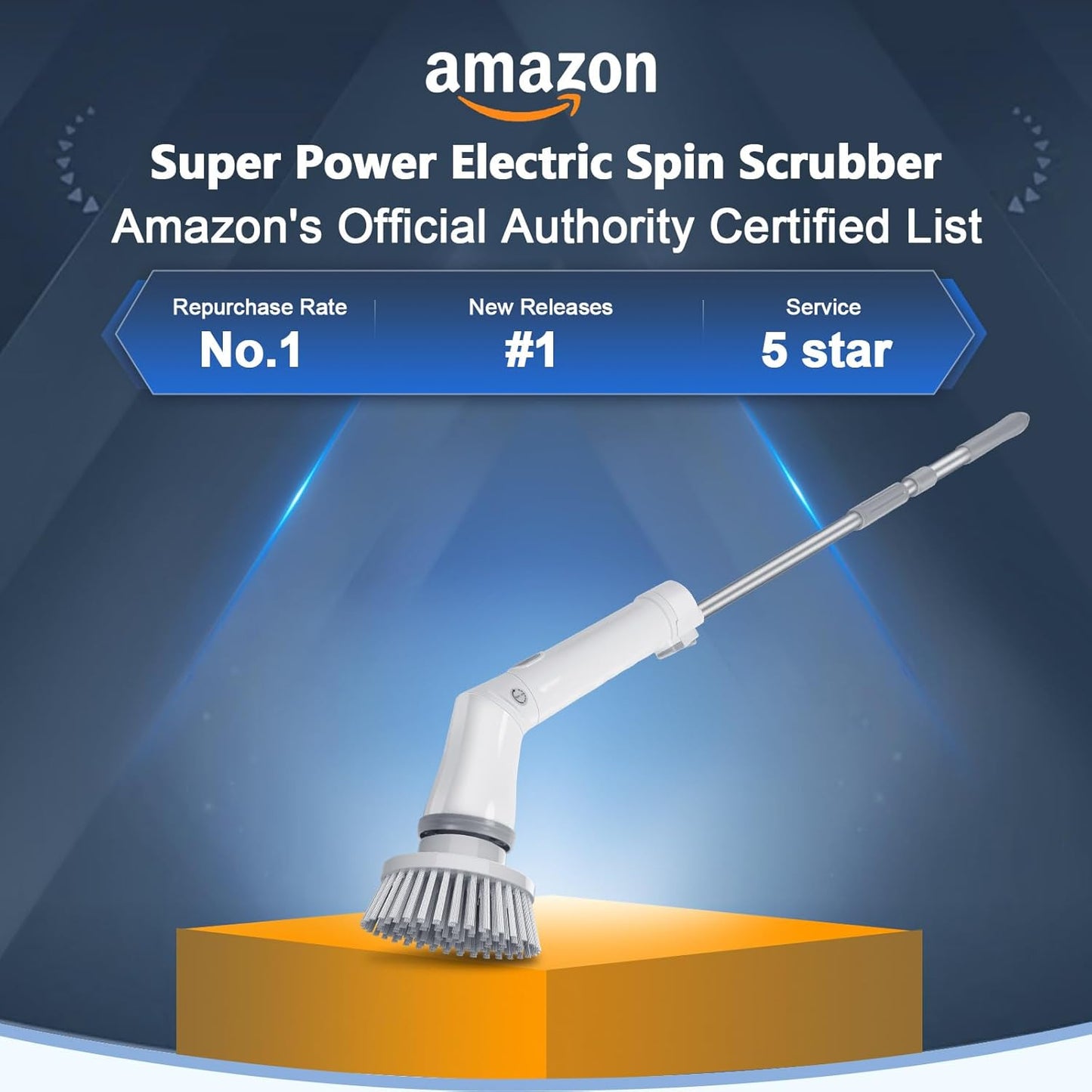 Qimedo Electric Spin Scrubber Extra Large Brush Q3,6000 mAh Best Battery Power Scrubber for Cleaning,1200RPM Shower Cordless Cleaning Brush with 8 Brushes for Bath/Tub/Tile/Floor (Smart Display)