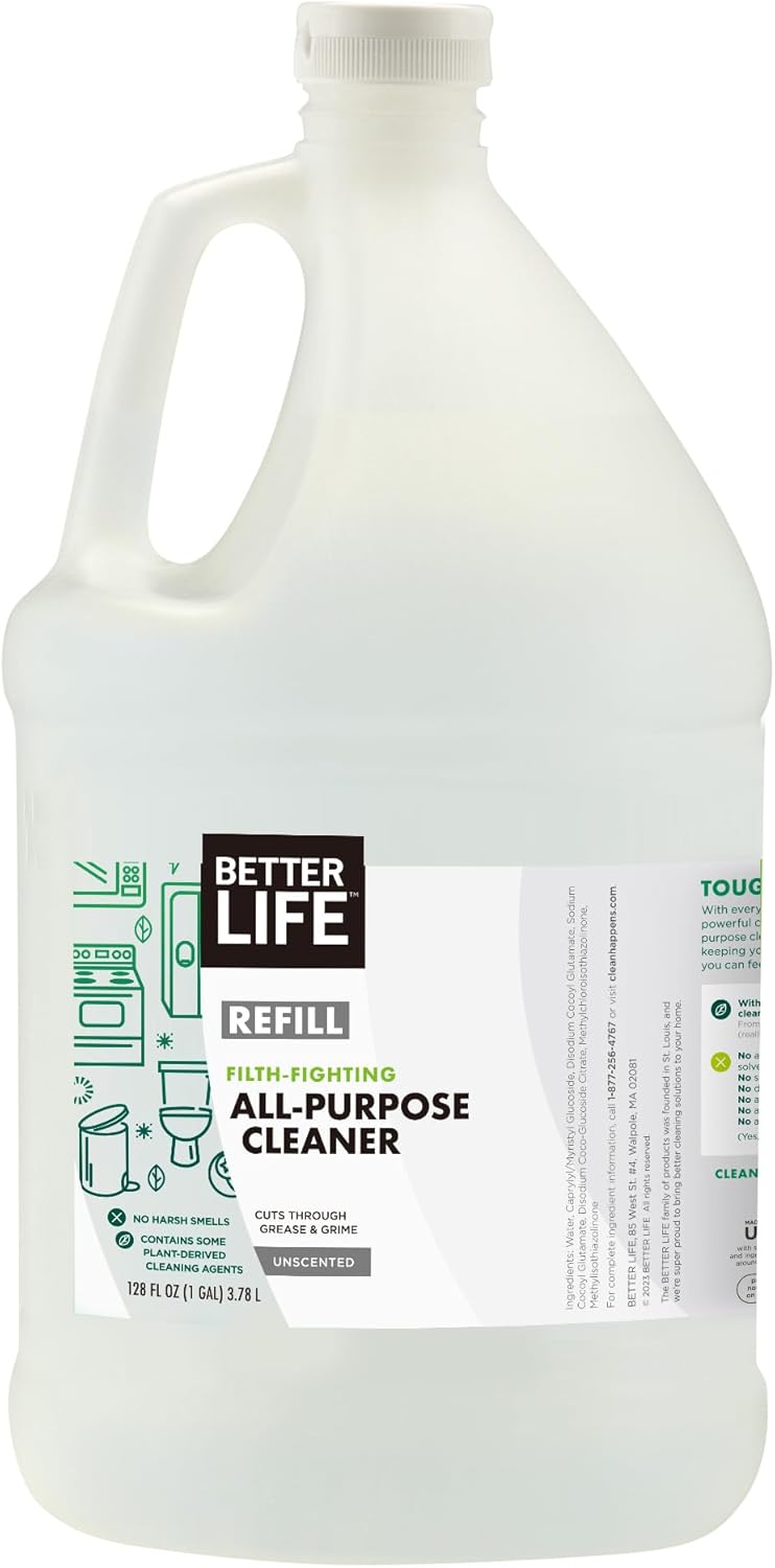 Better Life All Purpose Cleaner - Multipurpose Home and Kitchen Cleaning Spray for Glass, Countertops, Appliances, Upholstery & More - Multi-surface Spray Cleaner - 24oz (Pack of 2) Unscented