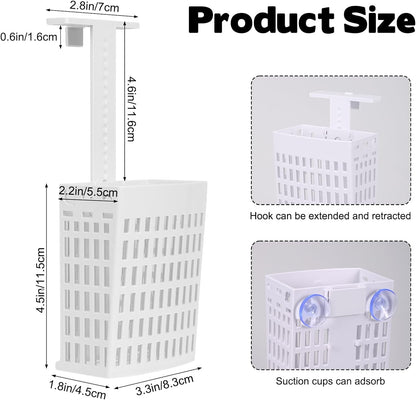 Toilet Tank Cleaning Tablet Holder, Hanging Holder with Adjustable Hook to Hang Toilet Cleaner Box, Can Collect Residue Inside the toilet, White