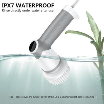 DAESUNG Electric Spin Scrubber, Cordless Power Scrubber & Electric Cleaning Brush with 7 Replaceable Heads, Dual Speed IPX7 Waterproof Handheld Scrubber for Bathroom, Shower & Tile Cleaning