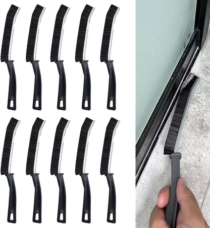 10PCS Crevice Cleaning Brush, Dead Corner Groove Tiles Gap Brush, Hard Bristle Thin Gap Brush Multifunctional Corners Cleaning Tool for Bathroom, Kitchen, Window, Sink, Toilet (5 Black + 5 White)