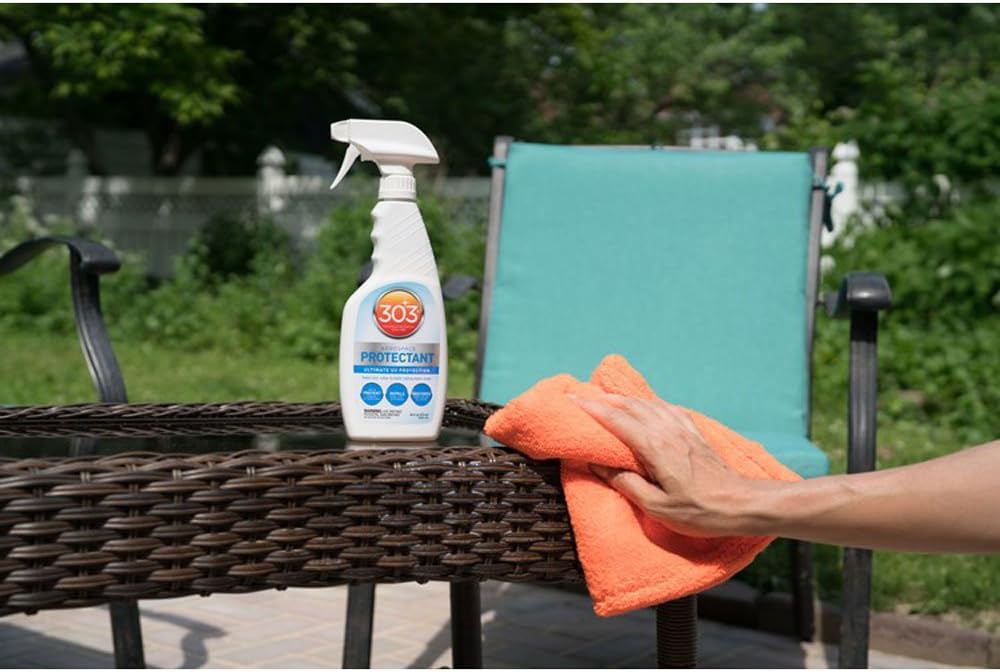 303 Products (30308CSR) UV Protectant Spray for Vinyl, Plastic, Rubber, Fiberglass, Leather & More – Dust and Dirt Repellant - Non-Toxic, Matte Finish, 16 Fl. oz., White