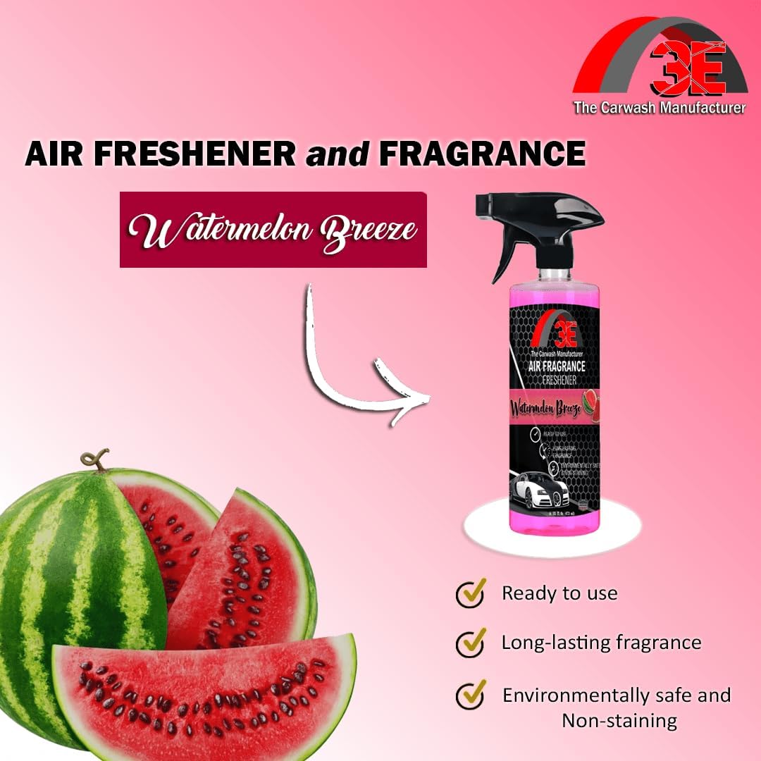 3E Car Air Freshener Premium Baby Powder Scent 16 fl oz – Professional Automotive Air Freshener & Odor Eliminator, Long-Lasting Interior Fragrance for Cars, Trucks, SUVs, RV, Home & Office