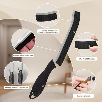 SXhyf Hard Bristle Crevice Cleaning Brush - Multifunctional Gap and Grout Brush for Bathroom, Kitchen, Window and Vehicle (3, White)