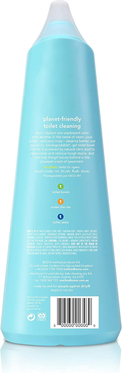 Method Antibacterial Toilet Bowl Cleaner, Spearmint, Kills 99.9% of Household Germs, 24 Fl Oz (Pack of 6)
