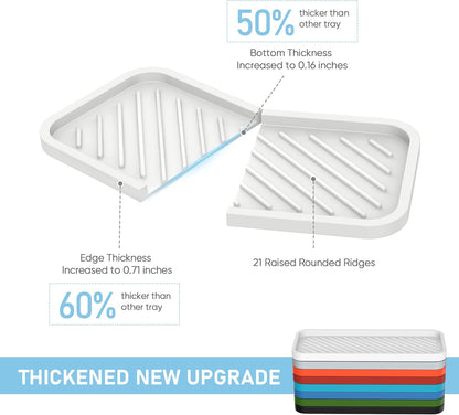 EG-SIPRO Silicone Sponge Holder, Kitchen Sink Organizer Tray, Sponge Caddy for Bathroom Counter, Dish Soap Holder, Scouring Pad