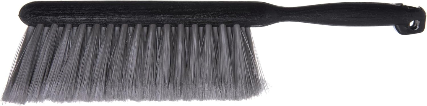 SPARTA Flo-Pac Counter Brush, Bench Brush, Dustpan Brush with Flagged Bristles for Counters, Floors, And Fireplace, 8 Inches, Gray