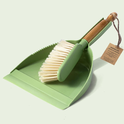 Small Dustpan and Brush Set - Mini Broom with Dustpan Set, Handheld Broom and Dust Pan Combo Set for Home, Pet Care, Car, 14 x 8.7 inch, Grey