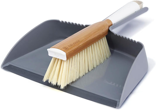 Full Circle Clean Team, Brush & Dustpan Set, White & Grey
