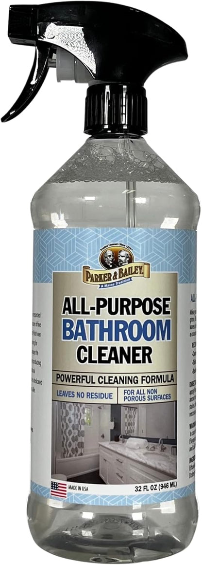 Parker & Bailey All-Purpose Bathroom Cleaner - Bathroom Cleaner Shower Cleaner Spray Tub Cleaner Soap Scum Remover for Shower Hard Water Stain Remover Household Cleaning Spray, 32 Oz