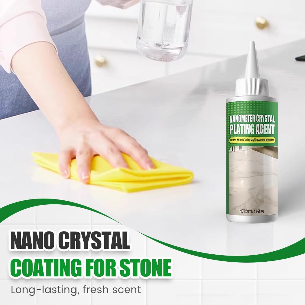 Nano Crystal Coating Agent For Tile & Furniture, Granite Countertop Cleaner and Sealer with Protection, Quartz Marble Stone Polish Cleaner for Permanent Hold & Shine Effect Fast Drying (3PCS)