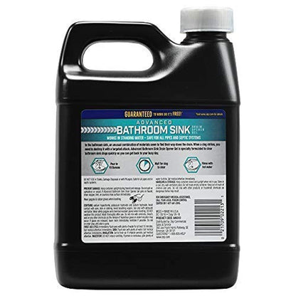 Zep Advanced Bathroom Sink Drain Opener Gel - 32 Ounce - U49310 - Formulated for Toothpaste, Shave Cream, Hair, Soap and Makeup