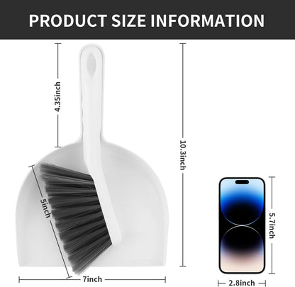 Small Broom and Dustpan Set, Dustpan and Brush Set, Small Brush and Dustpan Set, Mini Handheld Dustpan and Brushes Combo for Home, Desktop, Kitchen, pet