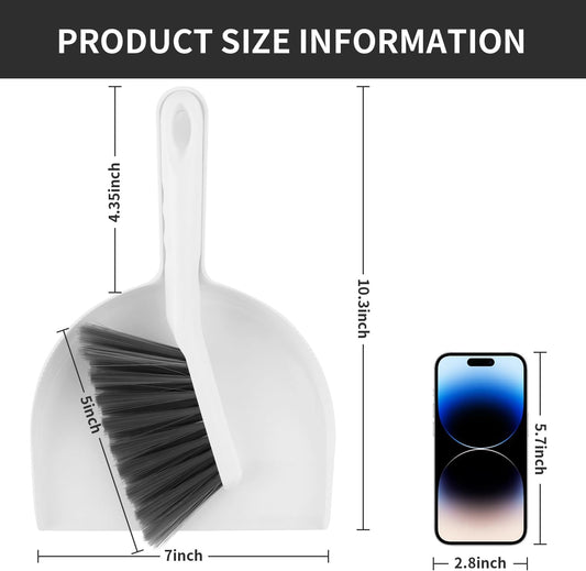 Small Broom and Dustpan Set, Dustpan and Brush Set, Small Brush and Dustpan Set, Mini Handheld Dustpan and Brushes Combo for Home, Desktop, Kitchen, pet