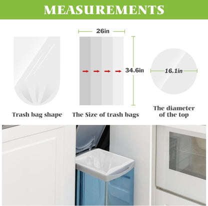 Teivio Large Clear Trash Bags 55-60 Gallon 20 Counts Fit 50,55,60,Gal All Purpose Garbage Bags, Extra Large Lawn and Leaf Bags Outdoor Trash Can Liner, Drum Liners, Workshops, Backyard