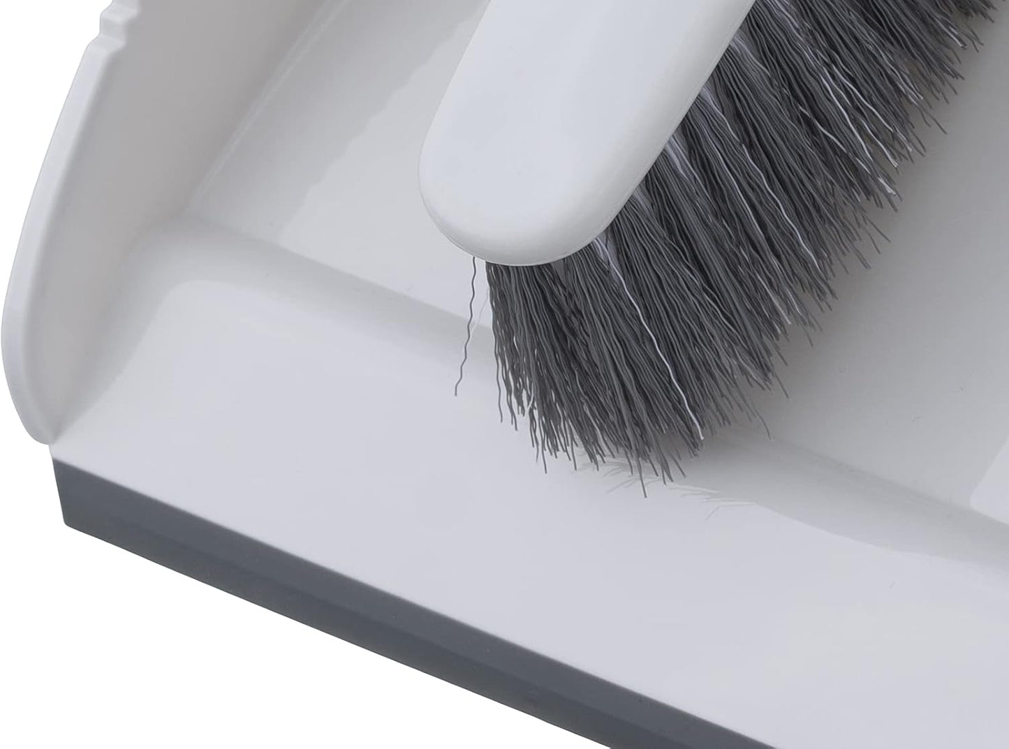 Superio Brush and Dustpan Set, Rubber Edge for Easy Dirt Pickup, Durable Plastic Broom Set with Ergonomic Grip Handle, for Table, Countertop, Desk (1)