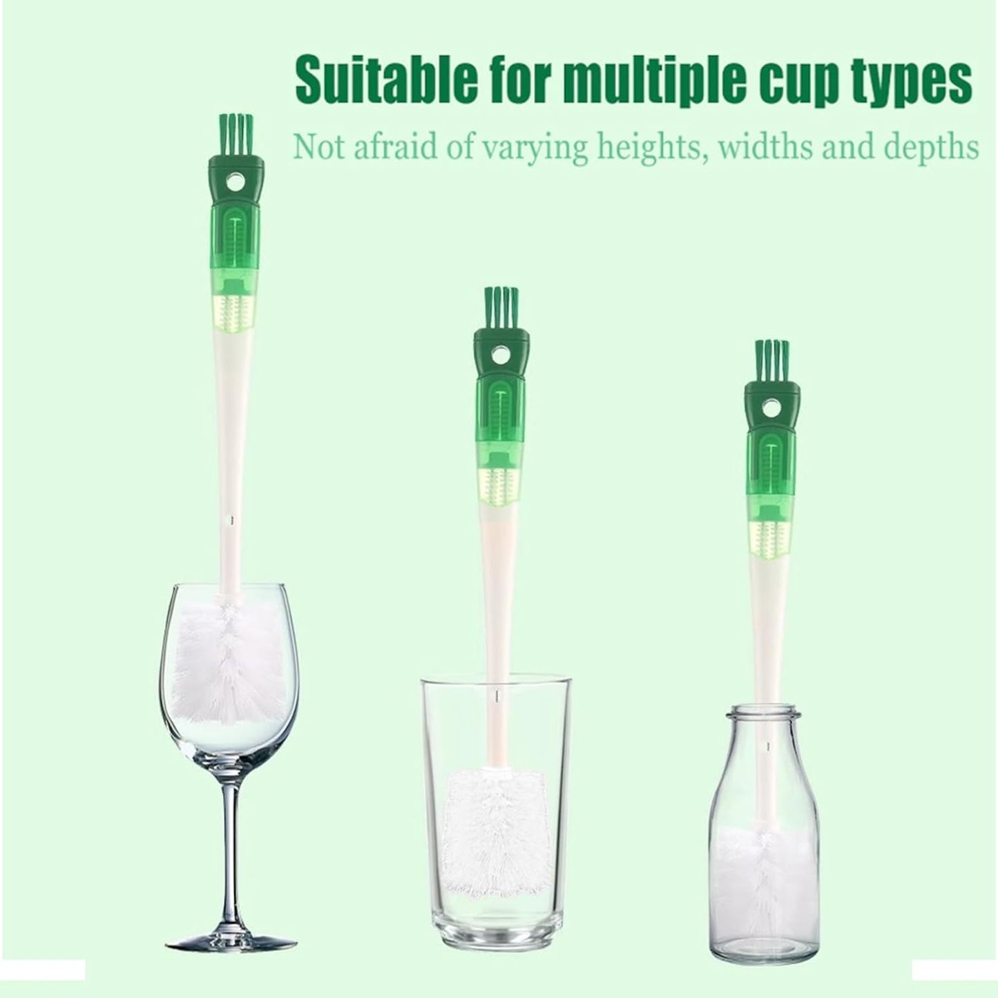 Water Bottle Cleaner Brush,5-in-1 Bottle Scrubber Brush for Cleaning Bottles Set