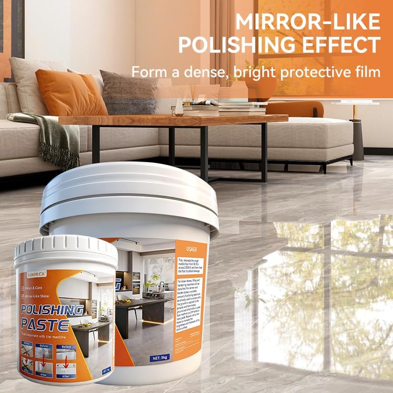 Professional Nature Stone Polishing Kit with Paste | Sealer & Protectant for Marble, Granite, Quartz Countertops, Floors & Walls - Must Be Used with Polishing Machine (1kg)