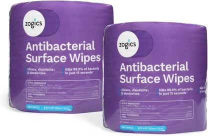 Zogics Antibacterial Wipes – Disinfecting Wipes for Sanitizing and Cleaning Surfaces and Equipment, EPA Registered Antibacterial Cleaning Wipes (3,200 Count – 4 Rolls of 800 Wipes)