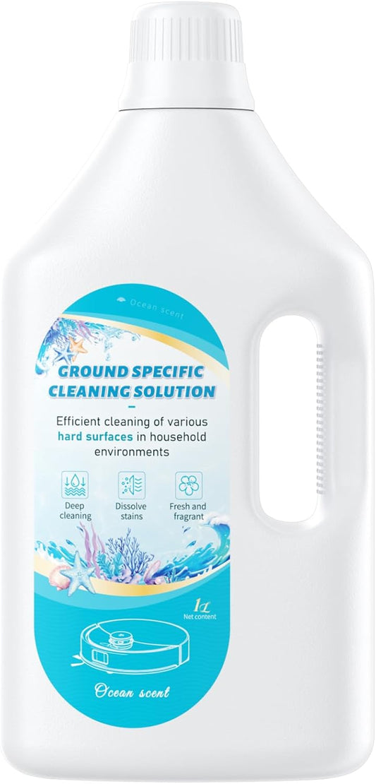 Nukisa 1L Sweet Orange Floor Cleaning Solution Compatible with Roborock&Eufy&iRobot&Ecovacs&Dreame&Shark, Fragrance Deodorization, Deep Cleans for Multiple Hard Floors, Suitable With All Robot Vacuum