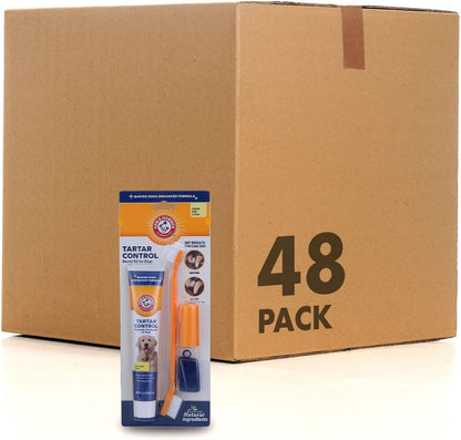 Arm & Hammer for Pets Tartar Control Dog Dental Kit, Enzymatic Toothpaste with Toothbrush and Fingerbrush, Baking Soda Formula Reduces Plaque and Tartar, Safe for Puppies, Beef Flavor, 3-Piece