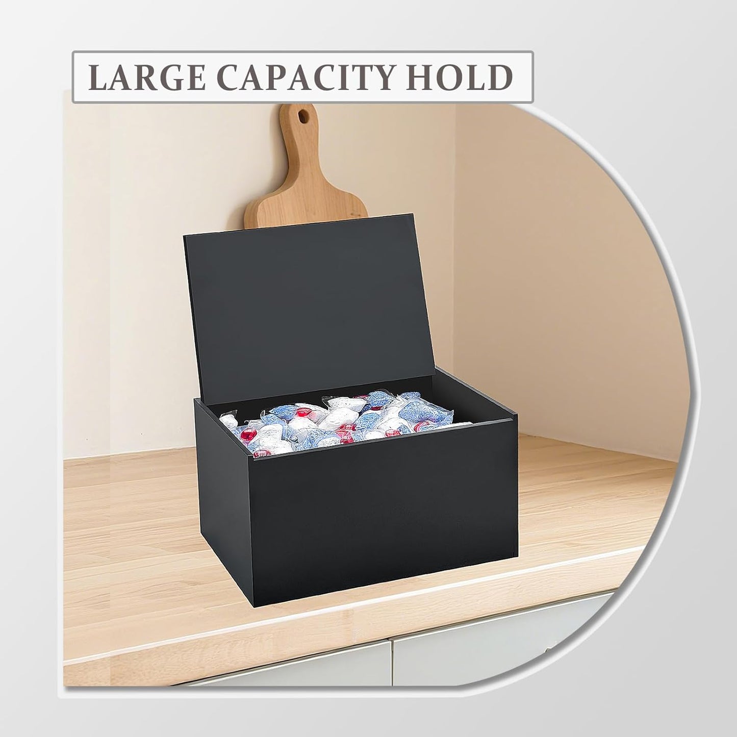 Bigfety Dishwasher Pod Holder Acrylic with Hinged Lid, Modern Style Dishwasher Cleaner Tablets Container Box for Detergent, Clear
