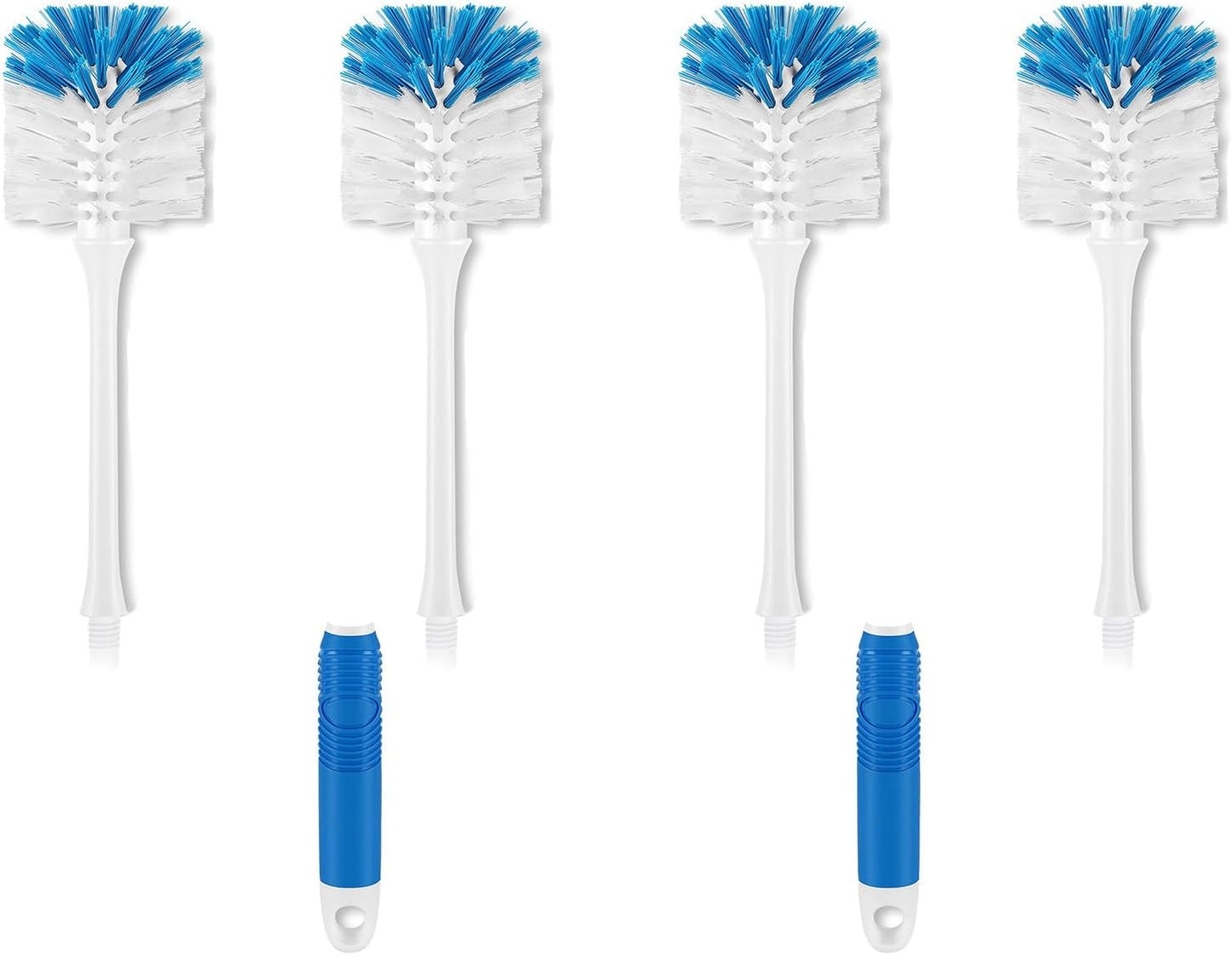 Bottle Brush Cleaner Set—Long Water Bottle Brushes with Dual & Stiff Bristles for Tumblers, Cups, Glassware & Baby Bottles, 4 Pack