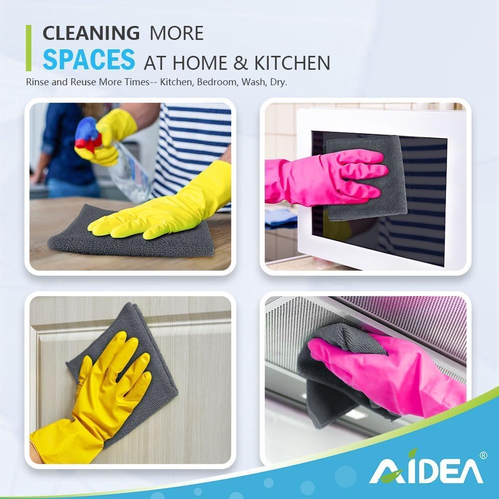 AIDEA Microfiber Cleaning Cloth-50PK, Soft Microfiber Towels for Cars, Absorbent Cleaning Rags, Lint-Free Streak-Free Wash Cloths for House, Kitchen, Window(12in.x12in)