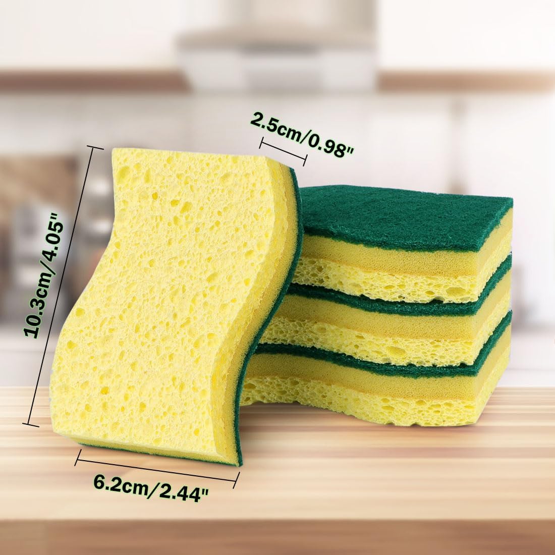 AIDEA XL Sponges Kitchen, 12Count, Non-Scratch Dish Sponges, Large Natural Sponge for Non Stick Cookware, Cellulose Cleaning Sponge for Dishes, Bathroom, Household