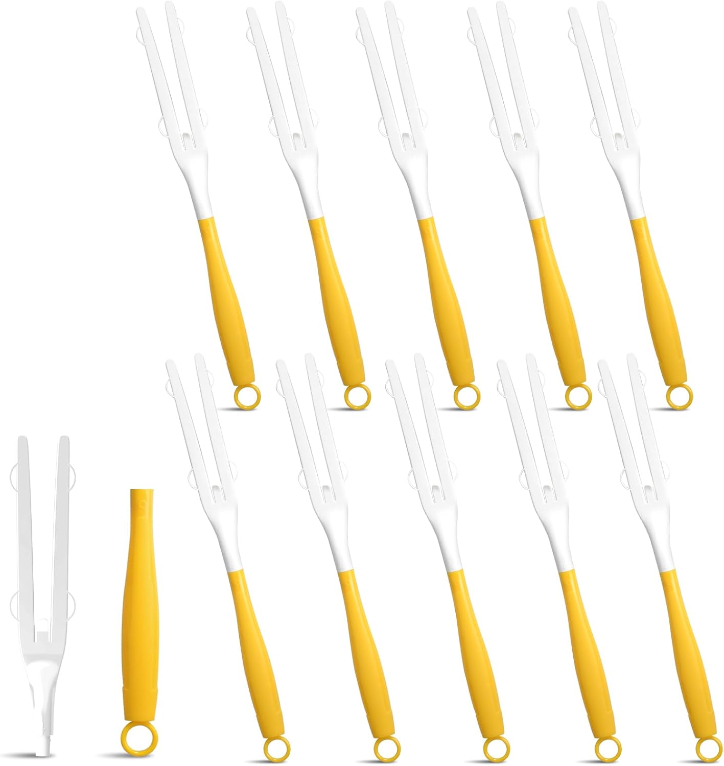 3 Pack Replacement Duster Handles – Compatible with Swiffer Duster Refills, Extendable & Detachable Mop Handles for Tight Spaces (Yellow)