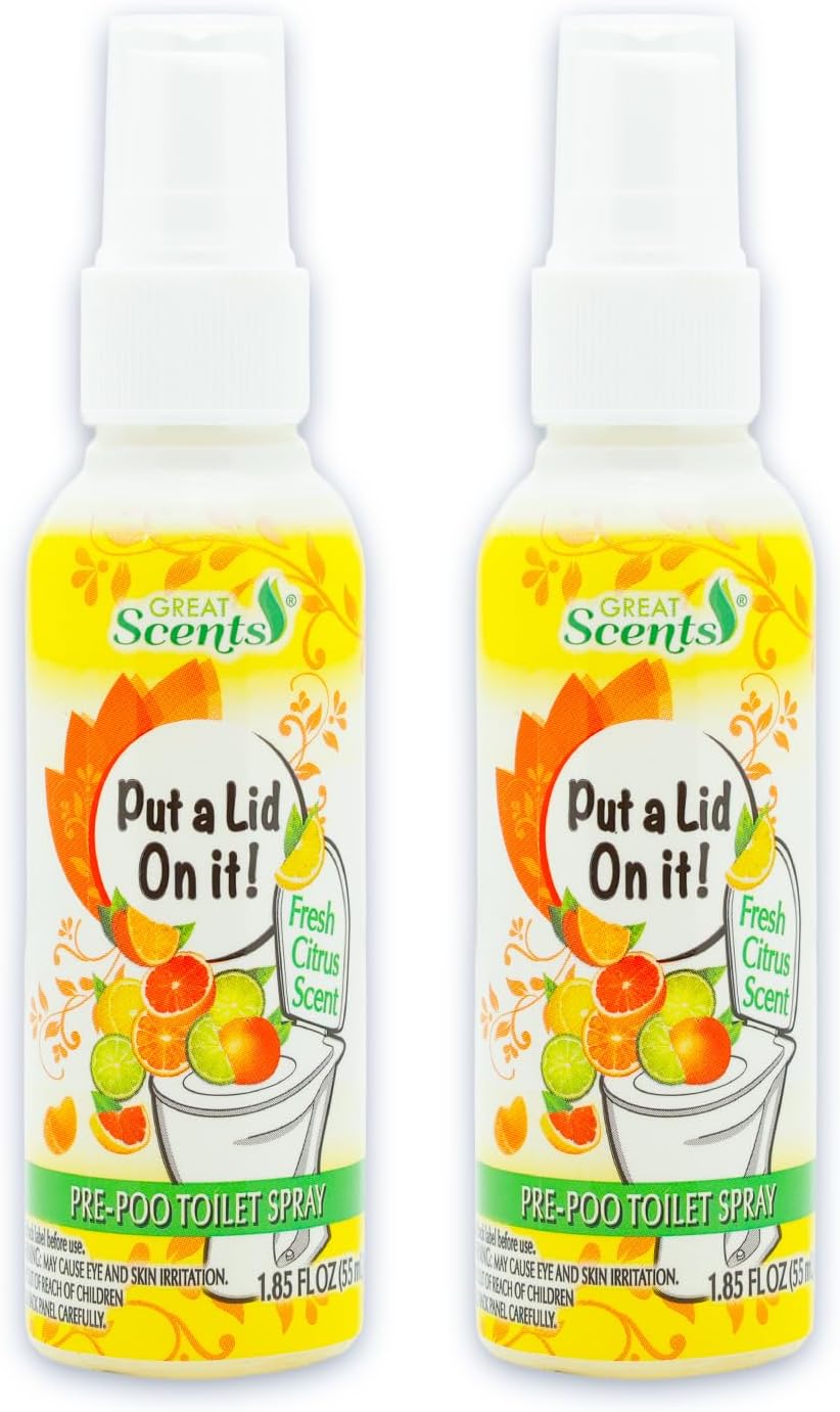 Stinky Bowl Spray 2 Pack - Bundle with 1.85 Oz Bottles of Before You Go Bathroom Spray in Fresh Citrus Scent | Toilet Bowl Mist Odor Eliminator