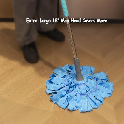 EaseYourDay Self-Wringing Twist Mops, Hands-Free Ratchet Wringing, Microfiber Mop with 1 Extra Refill