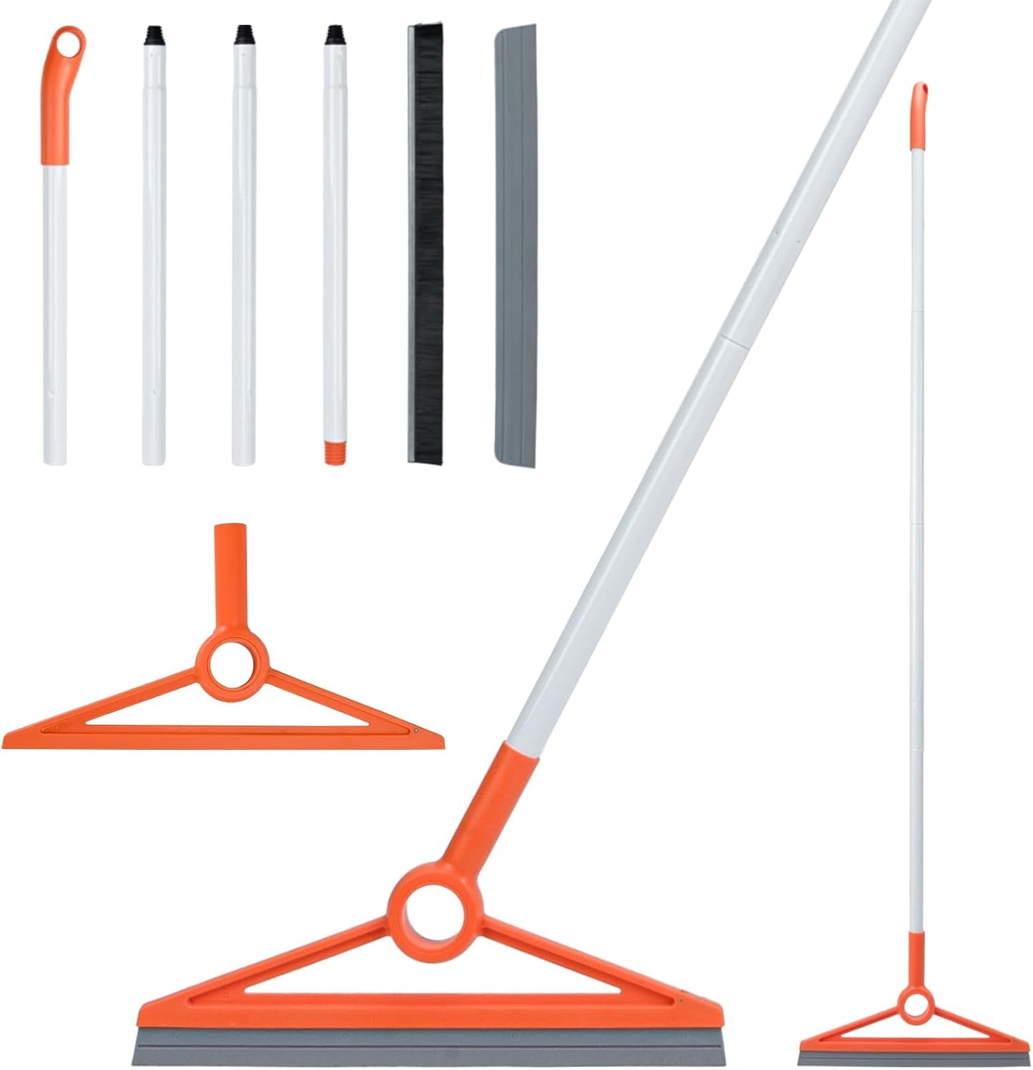 MAVRIZ Air Broom for Dust, Hair, Liquids, Silicone Broom with Removable Rubber Strip and Brooms Bristle, Multifunctional Floor Squeegee for Indoor Cleaning