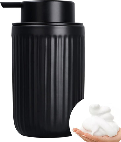 BosilunLife Dish Hand Soap Dispenser - Liquid Pump Soap Dispenser for Bathroom Decro 12oz Ceramic Kitchen Dish Dispenser with Rust-Proof Liquid Pump Modern Refillable Lotion Bottles