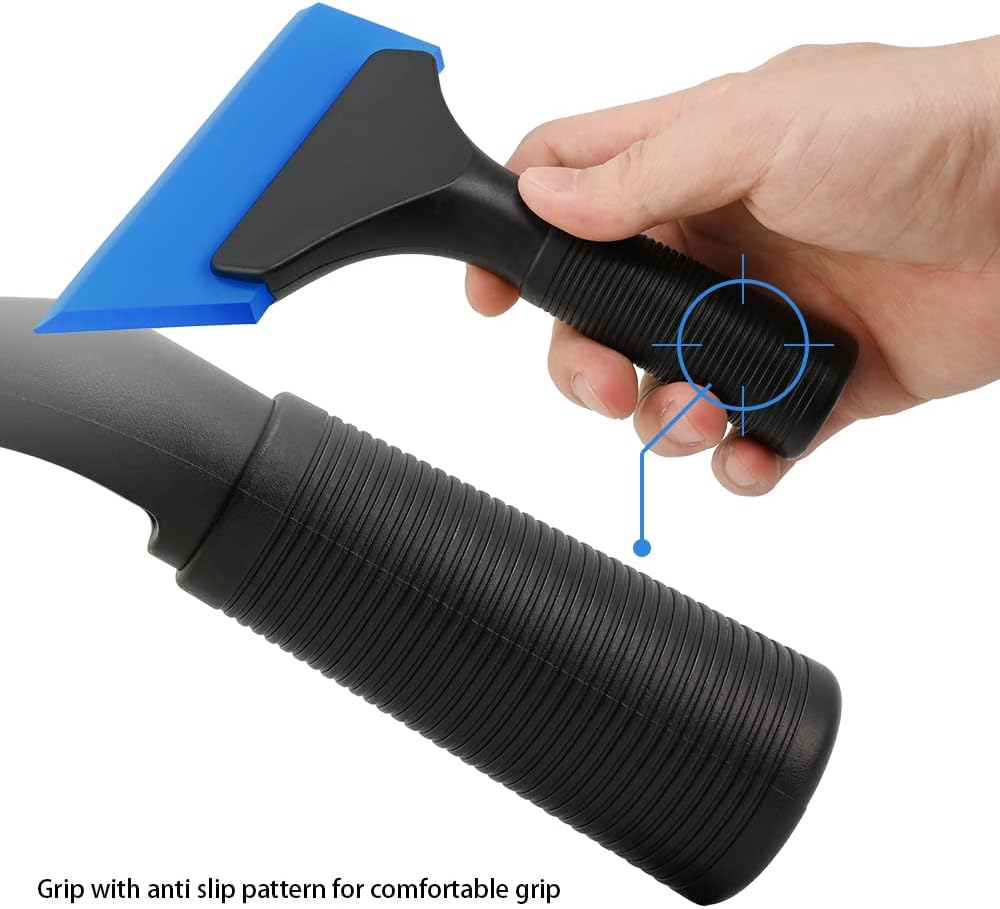 FOSHIO Small Squeegee with 5 Inch Dark Blue Rubber Blade Mini Wiper Window Tinting Tools for Mirror Glass Window Cleaner with Non-Slip Handle, 2 Pack