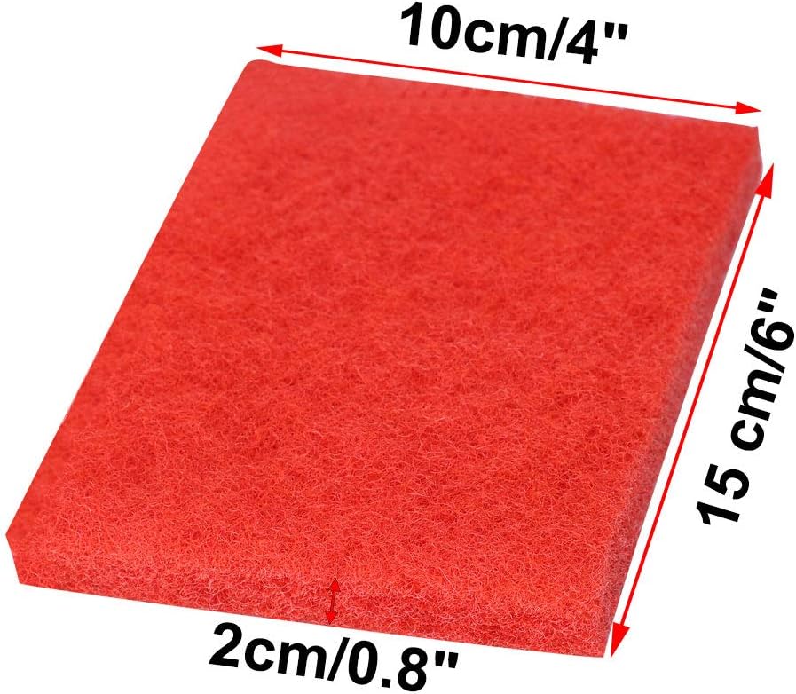 uxcell 3pcs Scouring Pad Non-Scratch Scouring Sponge Scrub Pads 6"x4" For Scouring Kitchen, Dishwashing, Red