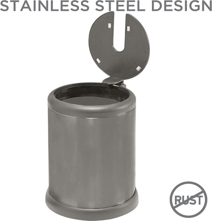 Bath Bliss Toilet Brush and Holder | Self Closing Lid | 360 Degree Brush Head | Bathroom Cleaning | Compact Size | Storage and Organization | Stainless Steel
