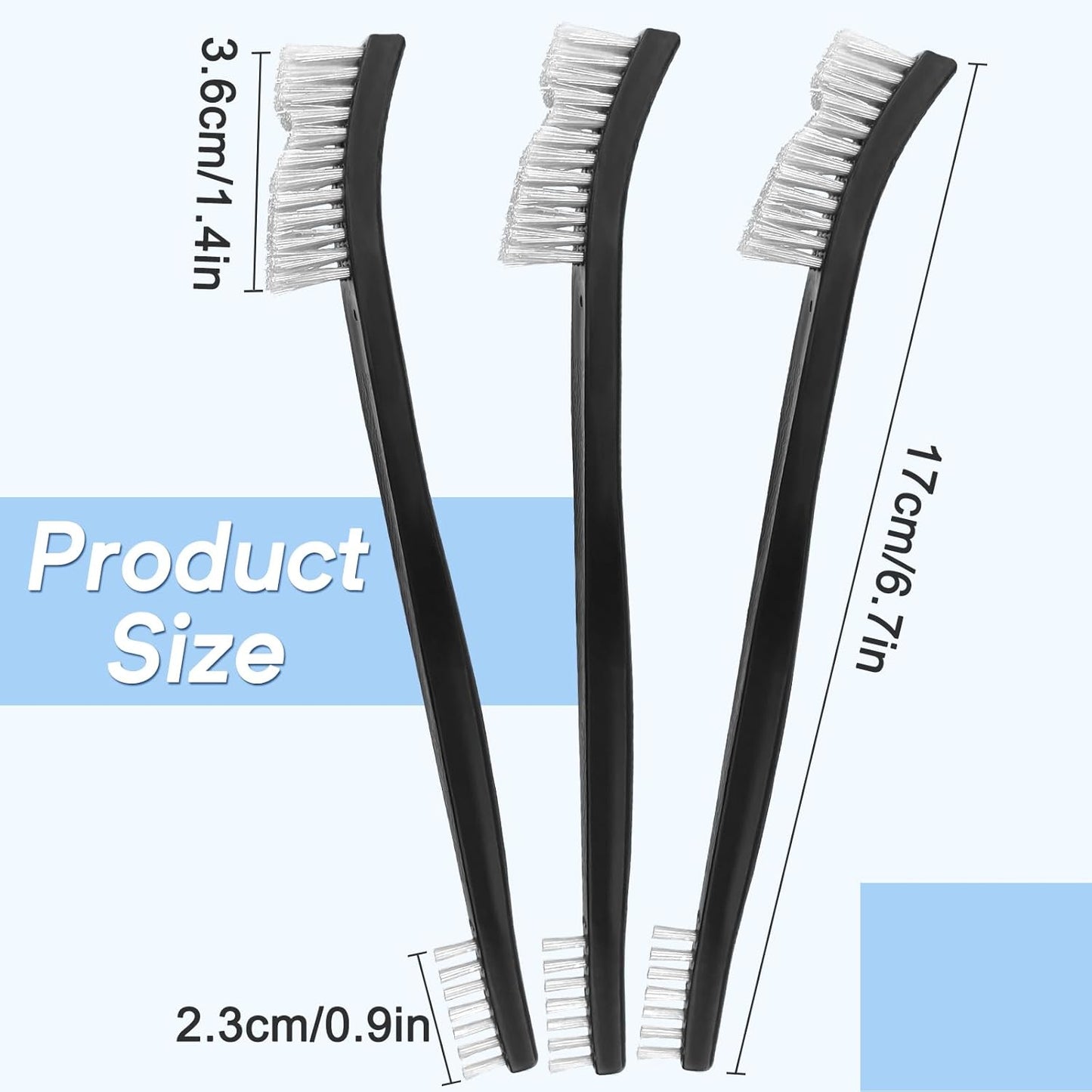 10 Pack 7Inch Double-Ended Gun Cleaning Brushes, Brass Wire Brush Set for Carbon & Copper Residues, All Purpose Metal Cleaning Kit with Nylon Handle