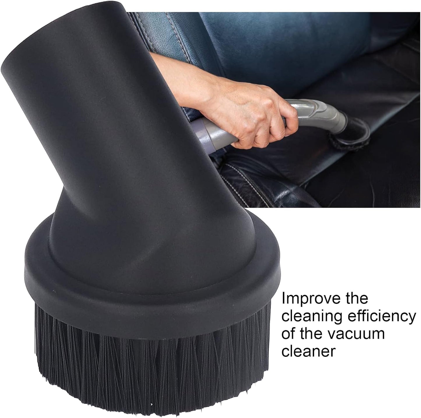 TOPINCN Vacuum Cleaner Round Brush, 3PCS 35mm / 1.38IN Inner Diameter Round Dust Brush, ABS Vacuum Cleaner Accepting Attachment
