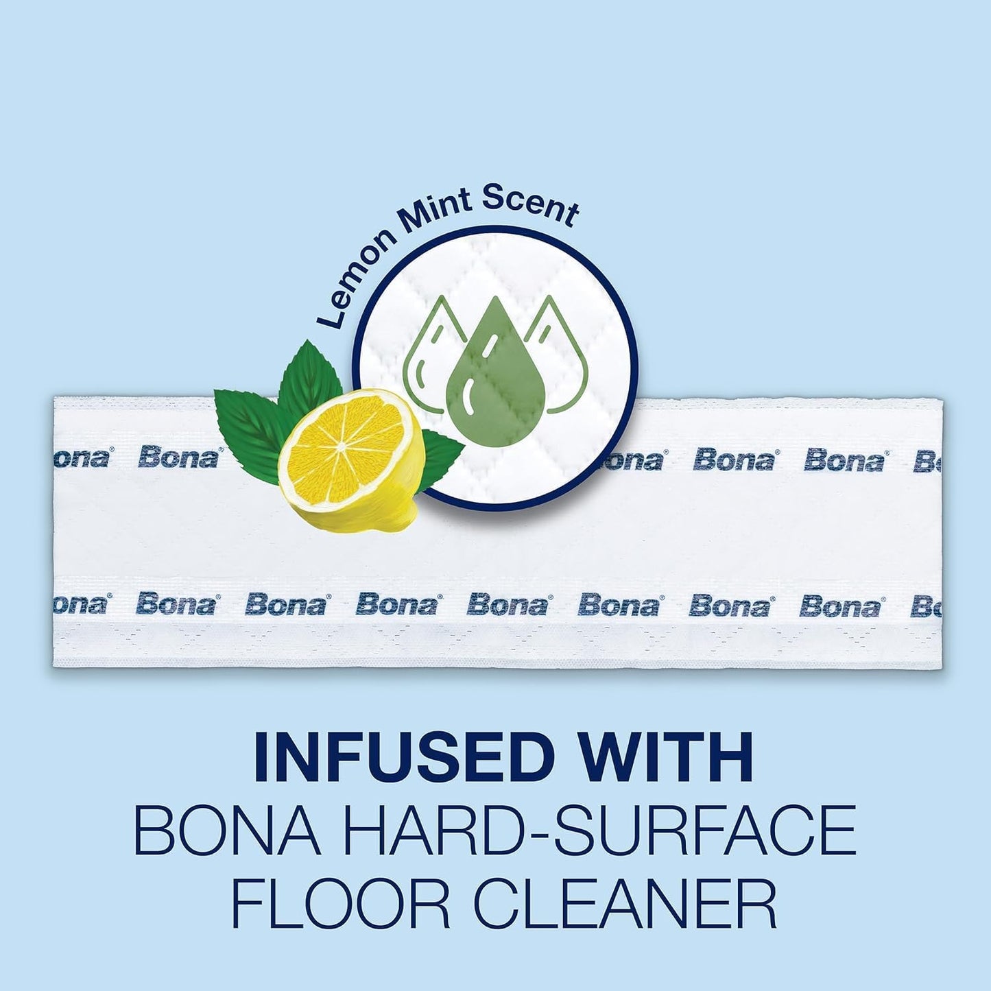 Bona Multi-Surface Floor Disposable Wet Cleaning Pads - 12-Pack - Residue-Free Floor Cleaning Solution for Stone, Tile, Laminate, and Vinyl Floors